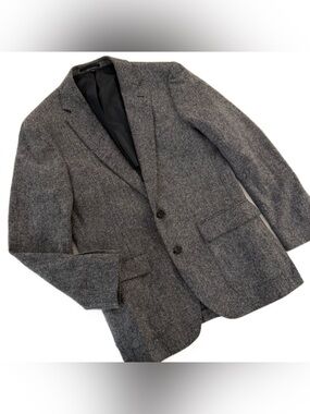 J. Crew Blazer Mens 40R Ludlow Slim Fit Moon British Tweed Wool Herringbone Gray